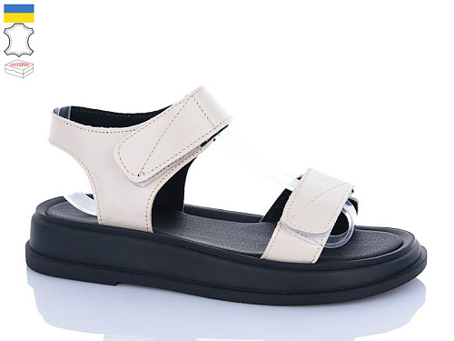 Босоножки Sali 1720 бежевий чор-п. в магазине Фонтан Обуви