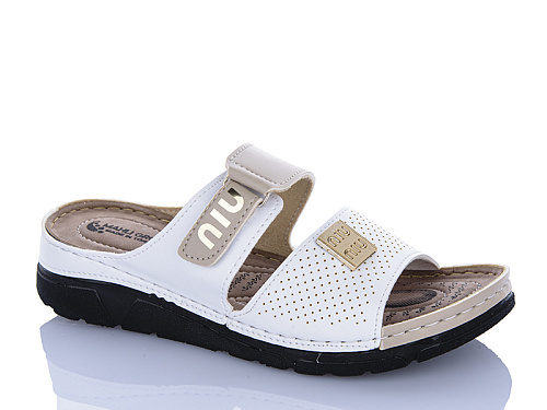 Шлепанцы Sali One 203-40 біл-бежевий в магазине Фонтан Обуви