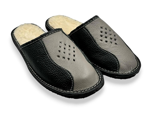 Тапочки Rai Shoes Капці 1 чол.сір-чорний в магазине Фонтан Обуви
