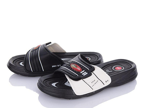 Шлепанцы Obuv Ok 3R21M black-white в магазине Фонтан Обуви