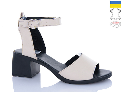 Босоножки Sali 161 бежевий чор-п. в магазине Фонтан Обуви