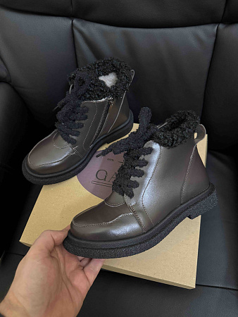 Ботинки Garti 369 корич шкіра мех в магазине Фонтан Обуви