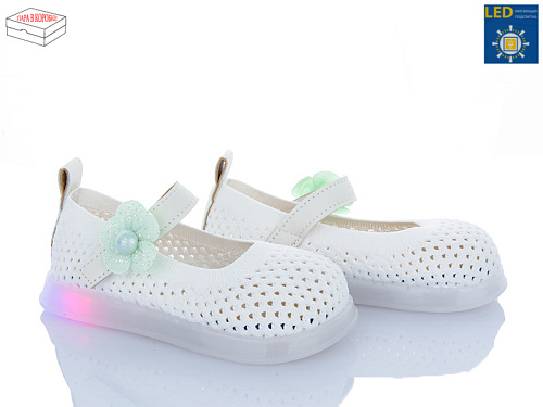 Туфли Poni Kids B691 white LED в магазине Фонтан Обуви