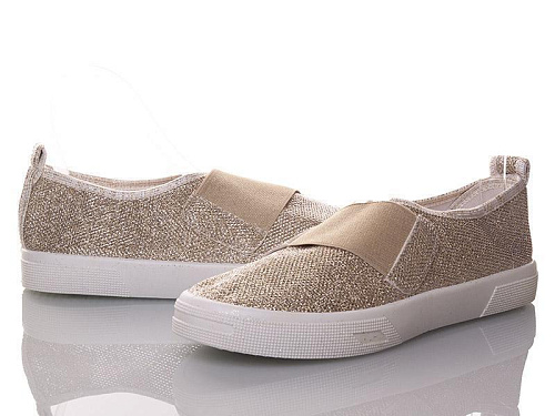 Слипоны Demur 2850-1 гумка золото в магазине Фонтан Обуви