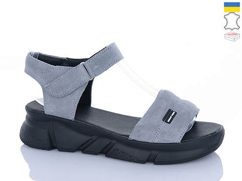 Босоножки Sali 1708-1 сірий з чор-п. в магазине Фонтан Обуви