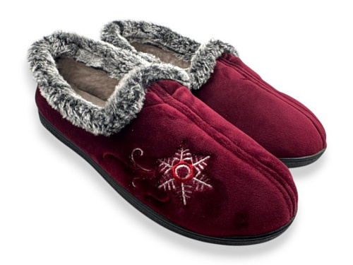 Тапочки Rai Shoes 2202 бордовий в магазине Фонтан Обуви