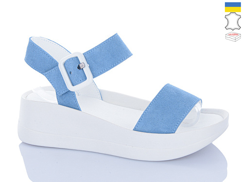 Босоножки Sali 1721 блакитний з біл-п. в магазине Фонтан Обуви