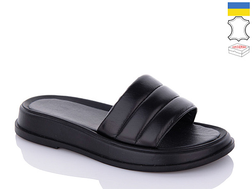 Шлепанцы Garti 0114 чорний шкіра в магазине Фонтан Обуви