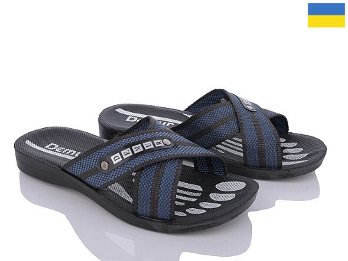 Шлепанцы Gurkem 2024-003-1 сіний-чорний в магазине Фонтан Обуви