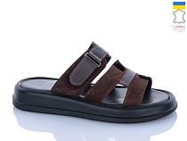 Шлепанцы Sali 5-1 коричневий з чор-п. в магазине Фонтан Обуви