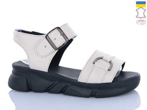 Босоножки Sali 1718-4 бежевий чор-п в магазине Фонтан Обуви