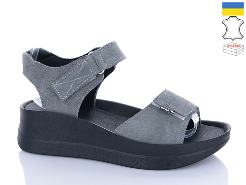 Босоножки Sali 1707-2 т.сірий з чор-п. в магазине Фонтан Обуви