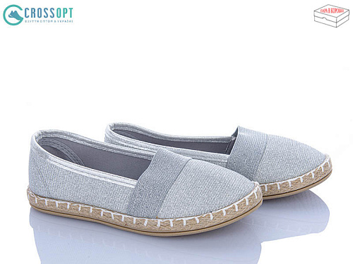 Слипоны Crossopt DD457-1 silver в магазине Фонтан Обуви