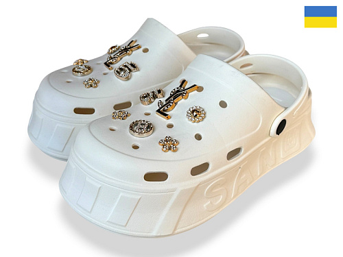 Кроксы Rai Shoes 156-3 шампань в магазине Фонтан Обуви