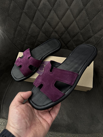 Шлепанцы 84 малиновий замш в магазине Фонтан Обуви