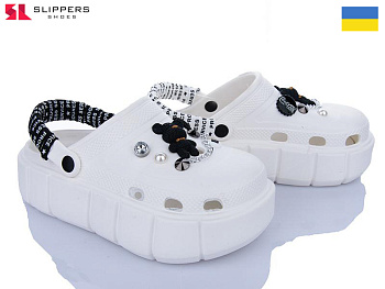 Кроксы Slipers 152-2-4 білий в магазине Фонтан Обуви