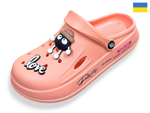 Кроксы Rai Shoes L108 персиковий в магазине Фонтан Обуви