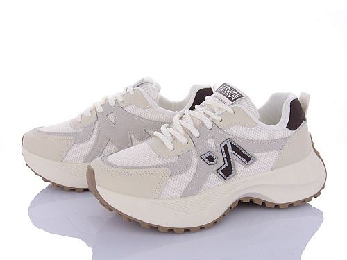 Кроссовки Violeta HD46-136-34 white-khaki в магазине Фонтан Обуви