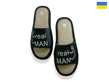 Тапочки Rai Shoes Шльопки чол.чорний в магазине Фонтан Обуви