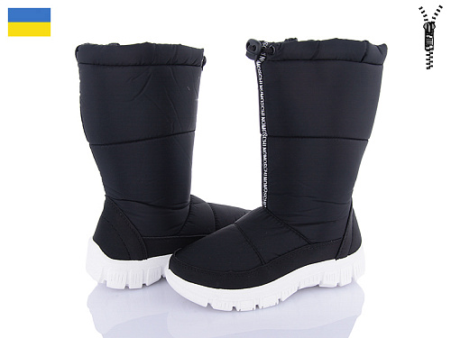 Дутики Favorit 304 чор.біл-п. в магазине Фонтан Обуви