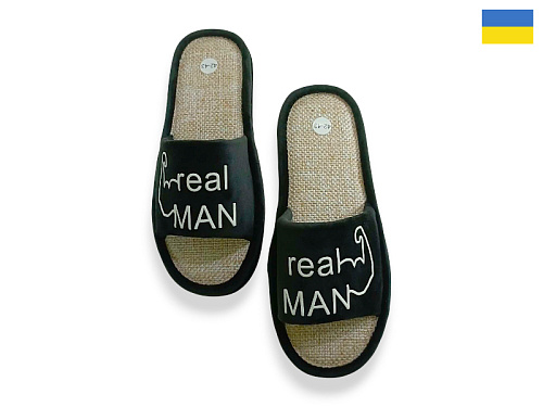Тапочки Rai Shoes Шльопки чол.чорний в магазине Фонтан Обуви
