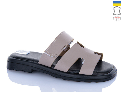 Шлепанцы Sali 8-2 капучино к чор-п. в магазине Фонтан Обуви