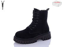 Ботинки Qq Shoes 5235 cloth black в магазине Фонтан Обуви