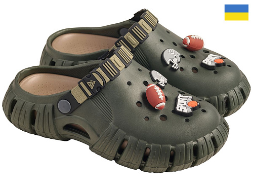 Кроксы Rai Shoes DS012 хакі-бежевий в магазине Фонтан Обуви