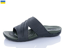 Шлепанцы Успіх DS П16 чорний-хакі в магазине Фонтан Обуви