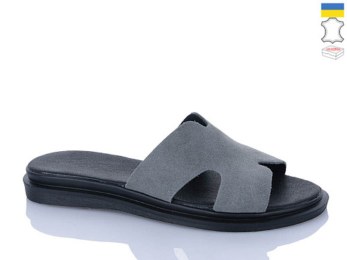Шлепанцы Sali 505 сірий з чор-п. в магазине Фонтан Обуви