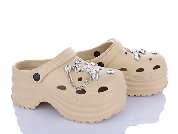 Кроксы Lion-Lu 8897 beige в магазине Фонтан Обуви
