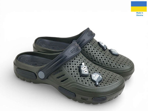 Кроксы Rai Shoes СД48 хакі в магазине Фонтан Обуви