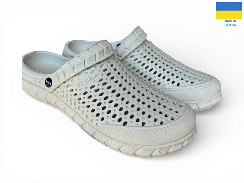 Кроксы Rai Shoes С62 бежевий в магазине Фонтан Обуви