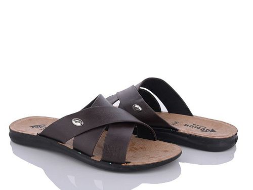 Шлепанцы Demur 2024-005-2 коричневий батал в магазине Фонтан Обуви