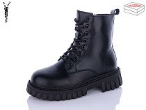 Ботинки Qq Shoes 5235 all black в магазине Фонтан Обуви