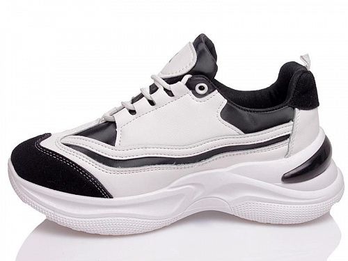 Кроссовки Prime N2031 WHITE-BLACK(36-40) в магазине Фонтан Обуви