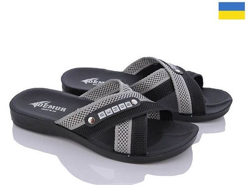 Шлепанцы Demur 2024-003-1 чорний-сірий в магазине Фонтан Обуви