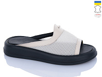 Шлепанцы Sali 2290 бежевий чор-п. в магазине Фонтан Обуви