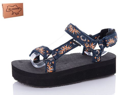 Босоножки Restime KWL24036 navy-sun в магазине Фонтан Обуви