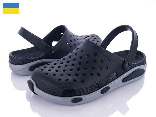 Кроксы Kredo Кредо 2090 черный-серый в магазине Фонтан Обуви