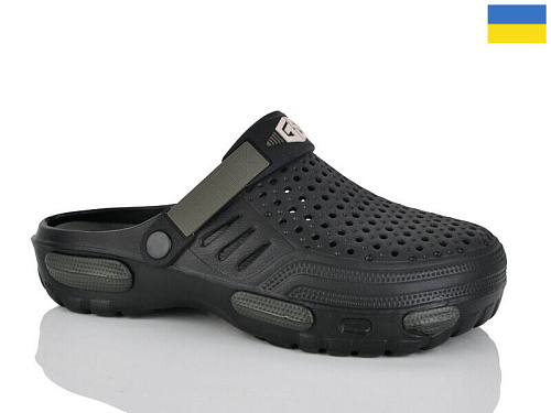 Кроксы Demur CM118 чорний-хакі в магазине Фонтан Обуви