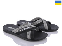 Шлепанцы Gurkem 2024-004-1 чорний-сірий батал в магазине Фонтан Обуви