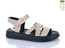 Босоножки Sali 2105 бежевий з чор-п. в магазине Фонтан Обуви