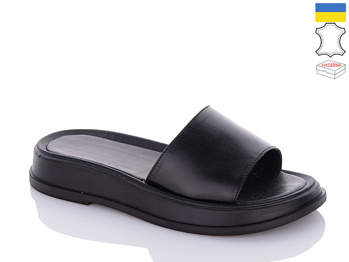 Шлепанцы Garti 0197 чорна шкіра в магазине Фонтан Обуви