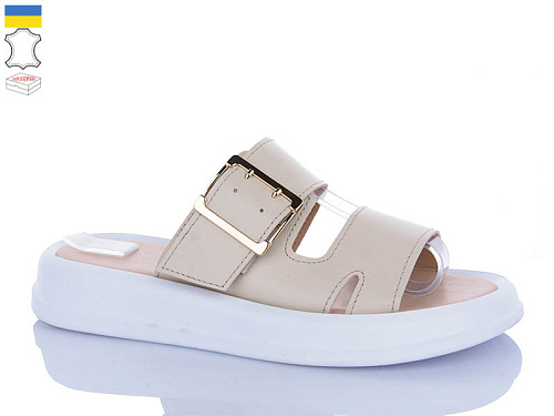 Шлепанцы Sali 516 бежевий біл-п. в магазине Фонтан Обуви