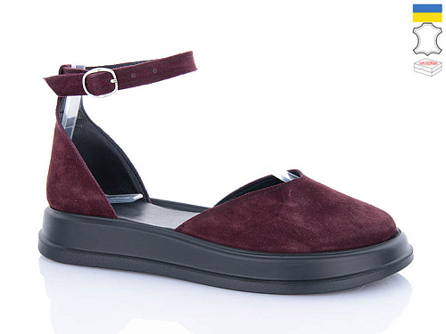 Туфли Sali 2225 бордовий з чор-п. в магазине Фонтан Обуви