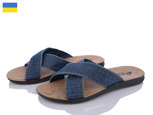 Шлепанцы Gurkem 2024-006-1 синій батал в магазине Фонтан Обуви