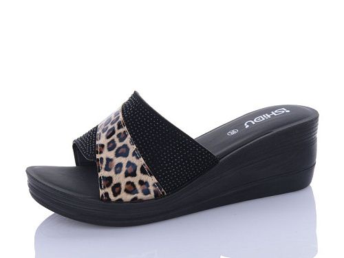 Шлепанцы Sali One 104 лео-чорний в магазине Фонтан Обуви