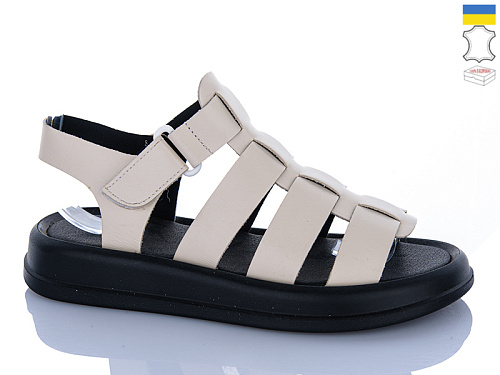 Босоножки Sali 263 бежевий к чор-п. в магазине Фонтан Обуви