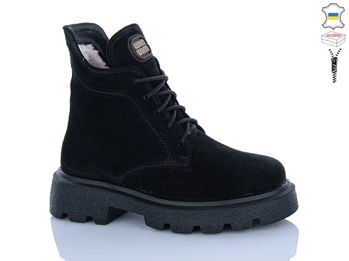 Ботинки Sali 55 чорний з чор-п.зима в магазине Фонтан Обуви